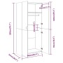Armario madera contrachapada gris Sonoma 90x52x200 cm de vidaXL, Armarios roperos - Ref: Foro24-815355, Precio: 194,12 €, Des...