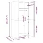 Armario madera contrachapada gris Sonoma 90x52x200 cm de vidaXL, Armarios roperos - Ref: Foro24-815355, Precio: 191,12 €, Des...