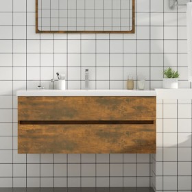 Mueble lavabo madera contrachapada roble ahumado 100x38,5x45 cm de vidaXL, Muebles de baño - Ref: Foro24-815657, Precio: 57,2...