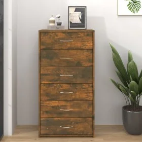 Aparador con 6 cajones contrachapado roble ahumado 50x34x96 cm de vidaXL, Aparadores - Ref: Foro24-815363, Precio: 95,81 €, D...