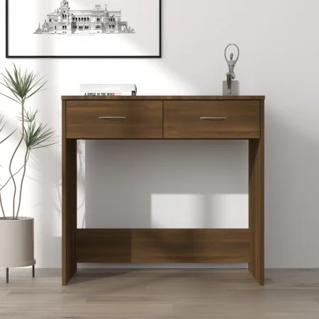 Escritorio de madera contrachapada marrón roble 80x40x75 cm de vidaXL, Escritorios - Ref: Foro24-815476, Precio: 57,21 €, Des...
