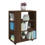 Armario con ruedas madera contrachapada roble marrón 60x35x75cm de vidaXL, Taquillas y armarios de almacenamiento - Ref: Foro...
