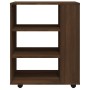 Armario con ruedas madera contrachapada roble marrón 60x35x75cm de vidaXL, Taquillas y armarios de almacenamiento - Ref: Foro...