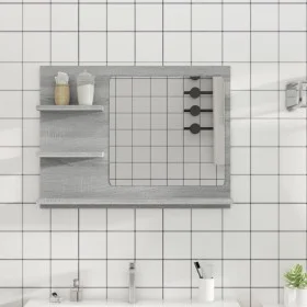 Espejo de baño madera contrachapada gris Sonoma 60x10,5x45 cm de vidaXL, Tocadores de baño - Ref: Foro24-815661, Precio: 42,1...