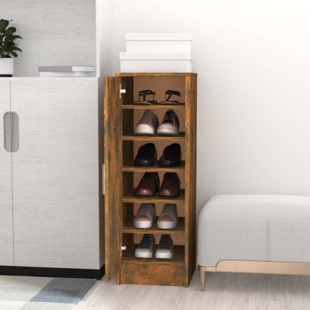 Mueble zapatero madera contrachapada roble ahumado 32x35x92 cm de vidaXL, Zapateros y organizadores de calzado - Ref: Foro24-...