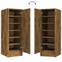 Mueble zapatero madera contrachapada roble ahumado 32x35x92 cm de vidaXL, Zapateros y organizadores de calzado - Ref: Foro24-...