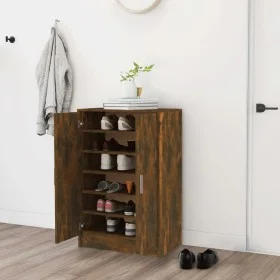 Mueble zapatero madera contrachapada roble ahumado 60x35x92 cm de vidaXL, Zapateros y organizadores de calzado - Ref: Foro24-...
