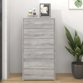 Aparador con 6 cajones contrachapado gris Sonoma 50x34x96 cm de vidaXL, Aparadores - Ref: Foro24-815364, Precio: 93,91 €, Des...