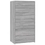 Sideboard with 6 drawers Sonoma gray plywood 50x34x96 cm by vidaXL, Sideboards - Ref: Foro24-815364, Price: 93,91 €, Discount: %