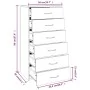 Sideboard with 6 drawers Sonoma gray plywood 50x34x96 cm by vidaXL, Sideboards - Ref: Foro24-815364, Price: 93,91 €, Discount: %