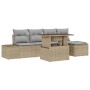 Conjunto de sofá de jardín con cojín 6 pcs Beige y Gris Claro en Sofás de exterior | Comprar online en Foru.es