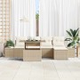 Conjunto de sofá de jardín 6 pcs Beige y Crema ratán sintético en Sofás de exterior | Comprar online en Foru.es