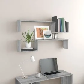 Wandregale 2 Stück graues Sonoma-Holz 100x15x20 cm von vidaXL, Regale und Regale - Ref: Foro24-815934, Preis: 23,76 €, Rabatt: %