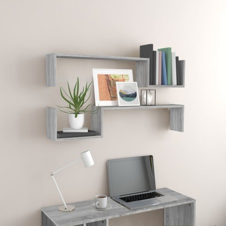 Estantes de pared 2 uds madera gris Sonoma 100x15x20 cm de vidaXL, Estantes y estanterías - Ref: Foro24-815934, Precio: 24,27...