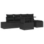 Conjunto de sofá de jardín 6 pcs Negro ratán sintético en Sofás de exterior | Comprar online en Foru.es