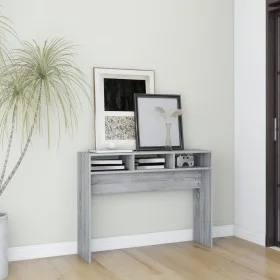 Sonoma gray plywood console table 105x30x80 cm by vidaXL, Side tables - Ref: Foro24-815940, Price: 47,47 €, Discount: %