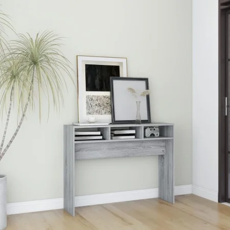 Sonoma gray plywood console table 105x30x80 cm by vidaXL, Side tables - Ref: Foro24-815940, Price: 47,47 €, Discount: %