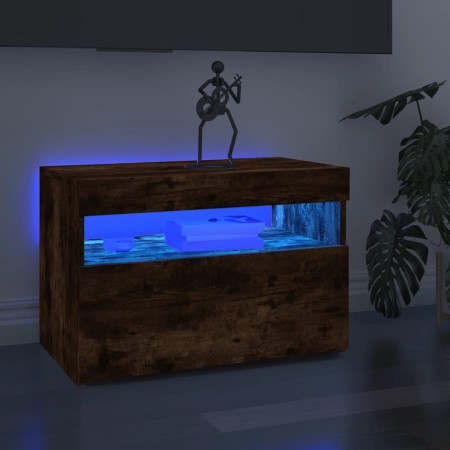 Mueble de TV con luces LED color roble ahumado 60x35x40 cm de vidaXL, Muebles TV - Ref: Foro24-815678, Precio: 47,98 €, Descu...