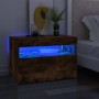 Mueble de TV con luces LED color roble ahumado 60x35x40 cm de vidaXL, Muebles TV - Ref: Foro24-815678, Precio: 47,98 €, Descu...