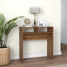 Brown oak plywood console table 78x30x80 cm by vidaXL, Side tables - Ref: Foro24-815938, Price: 35,95 €, Discount: %