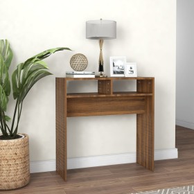 Mesa consola madera contrachapada roble marrón 78x30x80 cm de vidaXL, Mesas auxiliares - Ref: Foro24-815938, Precio: 36,40 €,...