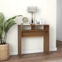 Brown oak plywood console table 78x30x80 cm by vidaXL, Side tables - Ref: Foro24-815938, Price: 35,95 €, Discount: %