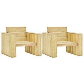 Sillas de jardín 2 uds madera de pino impregnada 89x76x76 cm en Sillas de jardín | Comprar online en Foru.es