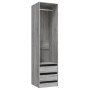 Armario con cajones contrachapado sonoma gris 50x50x200 cm de vidaXL, Armarios roperos - Ref: Foro24-815349, Precio: 163,74 €...