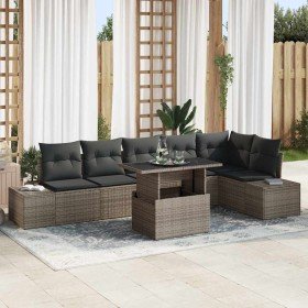 Conjunto de sofá de jardín con cojín Manual 7 pcs Gris en Sofás de exterior | Comprar online en Foru.es