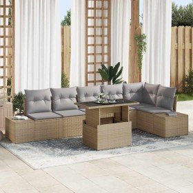 Conjunto de sofá de jardín con cojín 7 pcs Beige y Gris Claro en Sofás de exterior | Comprar online en Foru.es