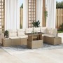 Conjunto de sofá de jardín 7 pcs Beige y Crema ratán sintético en Sofás de exterior | Comprar online en Foru.es