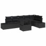 Conjunto de sofá de jardín con cojín Manual 7 pcs Negro en Sofás de exterior | Comprar online en Foru.es