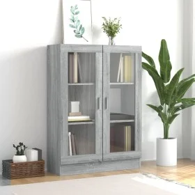 Vitrina madera contrachapada gris Sonoma 82,5x30,5x115 cm de vidaXL, Librerías y estanterías - Ref: Foro24-815619, Precio: 97...