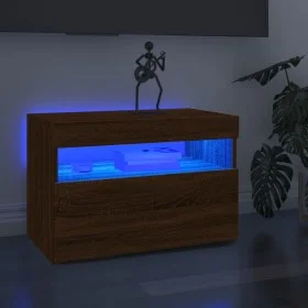 Mueble de TV con luces LED color roble ahumado 60x35x40 cm de vidaXL, Muebles TV - Ref: Foro24-815682, Precio: 43,66 €, Descu...