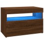 Mueble de TV con luces LED color roble ahumado 60x35x40 cm de vidaXL, Muebles TV - Ref: Foro24-815682, Precio: 46,20 €, Descu...