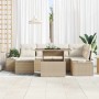 Conjunto de sofá de jardín con cojín 7 pcs beige y crema en Sofás de exterior | Comprar online en Foru.es