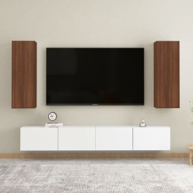 Muebles TV 2 uds madera de ingeniería marrón roble 30,5x30x90cm de vidaXL, Muebles TV - Ref: Foro24-815752, Precio: 84,86 €, ...