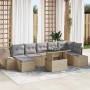 Conjunto de sofá de jardín con cojín 8 pcs beige y gris claro en Sofás de exterior | Comprar online en Foru.es