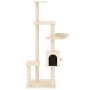 Rascador para gatos con postes de sisal color crema 142 cm de vidaXL, Mobiliario para gatos - Ref: Foro24-171591, Precio: 66,...