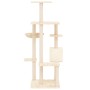 Rascador para gatos con postes de sisal color crema 142 cm de vidaXL, Mobiliario para gatos - Ref: Foro24-171591, Precio: 66,...