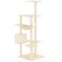 Rascador para gatos con postes de sisal color crema 142 cm de vidaXL, Mobiliario para gatos - Ref: Foro24-171591, Precio: 66,...