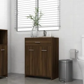 Armario baño madera contrachapada roble marrón 60x33x80 cm de vidaXL, Muebles de baño - Ref: Foro24-815665, Precio: 69,33 €, ...
