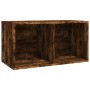 Caja para discos de vinilo contrachapado color roble 71x34x36cm de vidaXL, Almacenamiento para CD y DVD - Ref: Foro24-815252,...