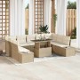 Conjunto de sofá de jardín 10 pcs Beige y Crema ratán sintético en Sofás de exterior | Comprar online en Foru.es
