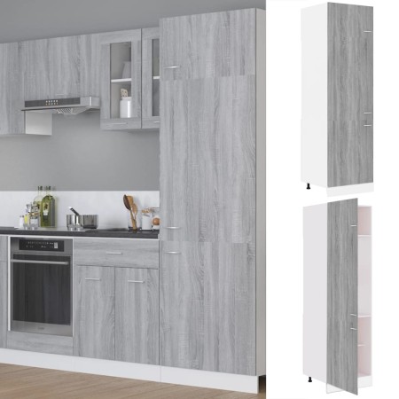Armario para frigorífico madera gris Sonoma 60x57x207 cm de vidaXL, Armarios de cocina - Ref: Foro24-815601, Precio: 176,27 €...