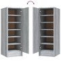 Zapatero de madera contrachapada gris Sonoma 32x35x92 cm de vidaXL, Zapateros y organizadores de calzado - Ref: Foro24-816018...