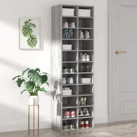 Zapatero de madera contrachapada gris Sonoma 54x34x183 cm de vidaXL, Zapateros y organizadores de calzado - Ref: Foro24-81530...