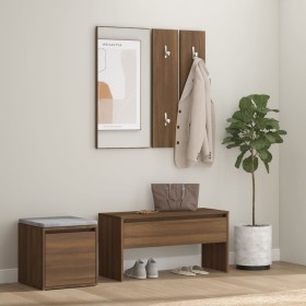 Set de muebles de recibidor madera contrachapada roble marrón de vidaXL, Armarios roperos - Ref: Foro24-3120196, Precio: 115,...