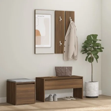 Set de muebles de recibidor madera contrachapada roble marrón de vidaXL, Armarios roperos - Ref: Foro24-3120196, Precio: 110,...
