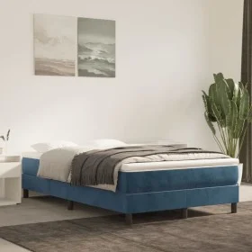 Colchón muelles ensacados terciopelo azul oscuro 120x200x20 cm de vidaXL, Colchones - Ref: Foro24-347772, Precio: 192,23 €, D...